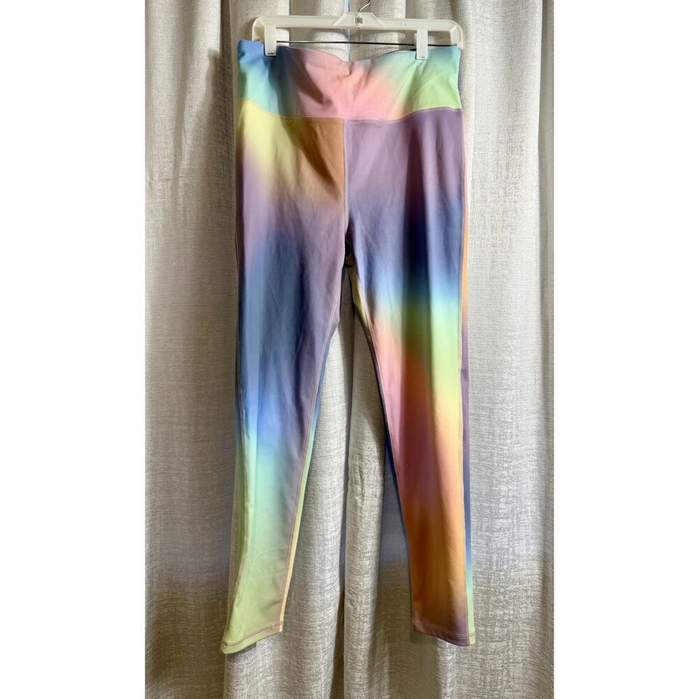 Mono B Rainbow Ombre High-Waist Leggings Size 1XL Yoga Activewear - Picture 2 of 8
